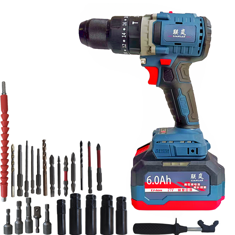 联岚锂电13mm冲击钻手电钻手枪钻 21V6.0AH一电一充