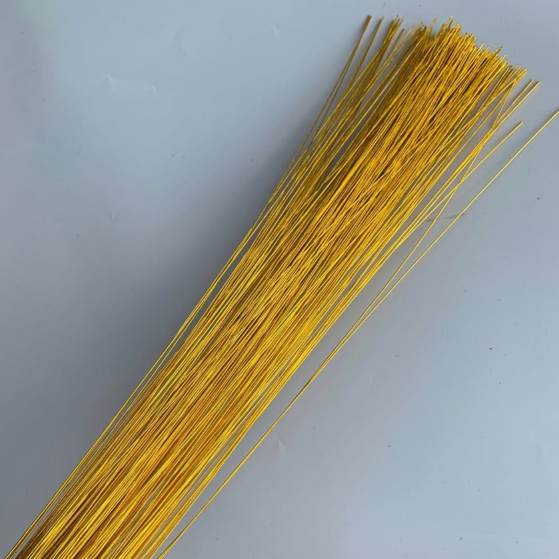 工艺品DIY手工制作铁丝发财树摇钱树铁丝串珠丝网花材料专用1米长 80厘米长金色100根