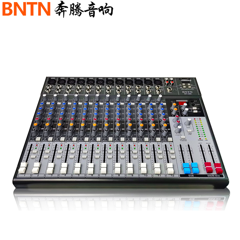 奔腾(BNTN)调音台多路控制带效果器3段EQ带LED灯低噪声前置放大器BT-388专业调音台12