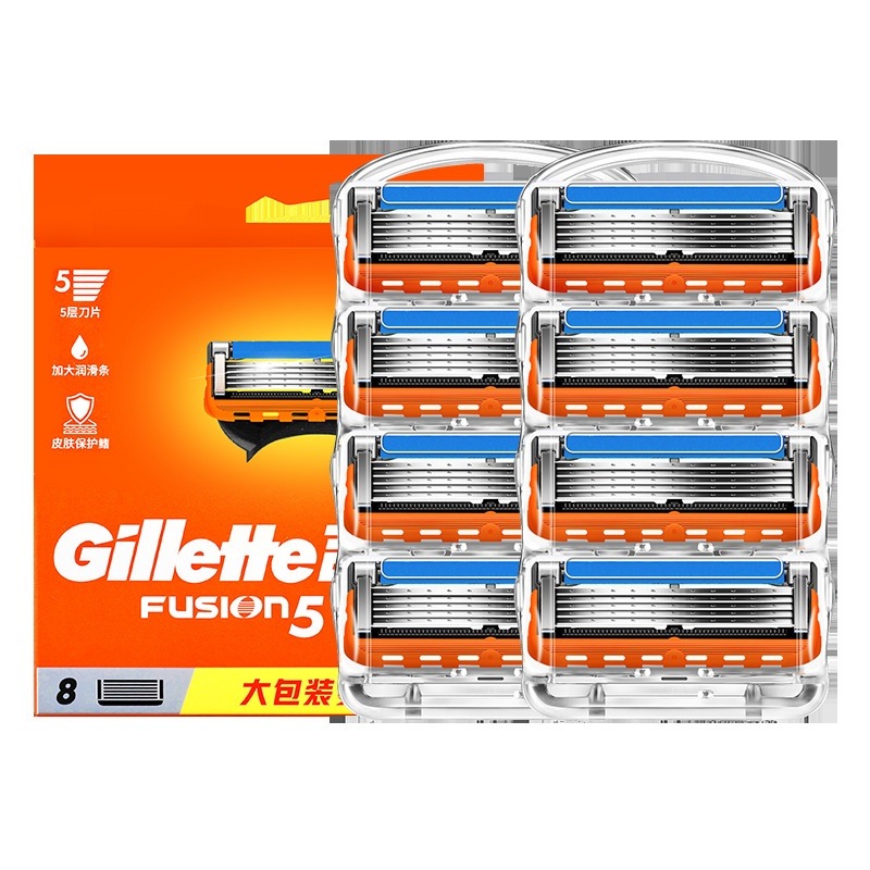 吉列 Gillette锋隐五层刀头 手动剃须刀 四刀头橙色高清大图