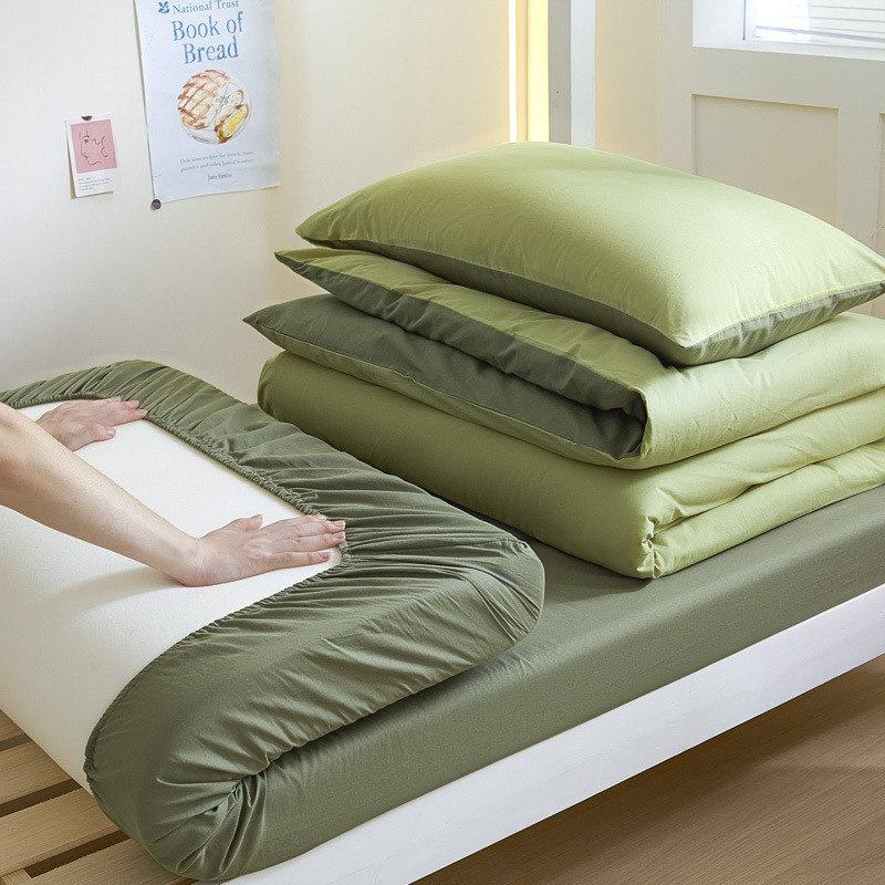 欧帝雅 ODY-BT-048 1.2m床笠四件套[三件套+枕芯] 抹茶绿 单位:件