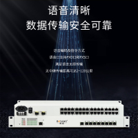 博扬 综合业务光端机 16路电话+8路百兆以太网物理隔离 单纤20km 机架式 BY-16P8EV-20KM