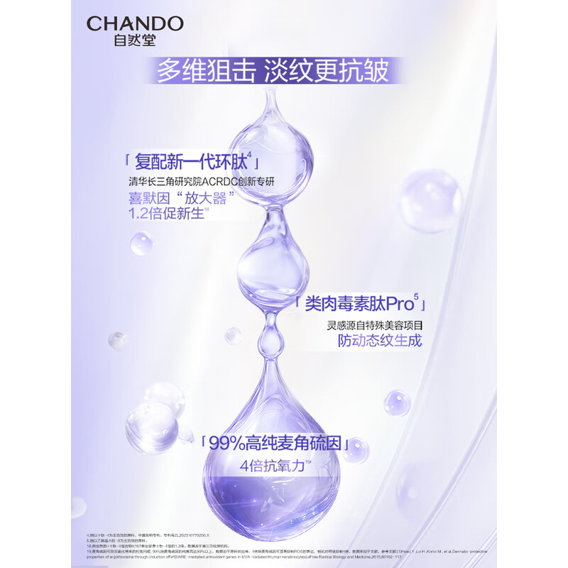 自然堂CHANDO深层滋养小紫瓶精华霜55g温和保湿持久锁水天然成分高清大图