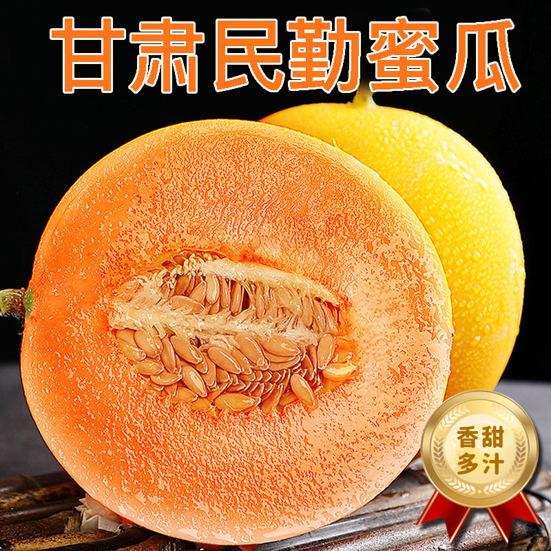 顺丰快递 [西沛生鲜] 甘肃民勤蜜瓜 净重4.5-5斤 1-2个装香甜可口 新鲜水果应季金红宝国产 甜瓜