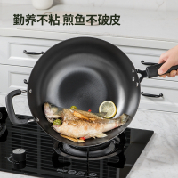 炊大皇手铸铁锅32CM无涂层健康耐用炒锅家用少油烟爆炒炒菜锅CG32SZ