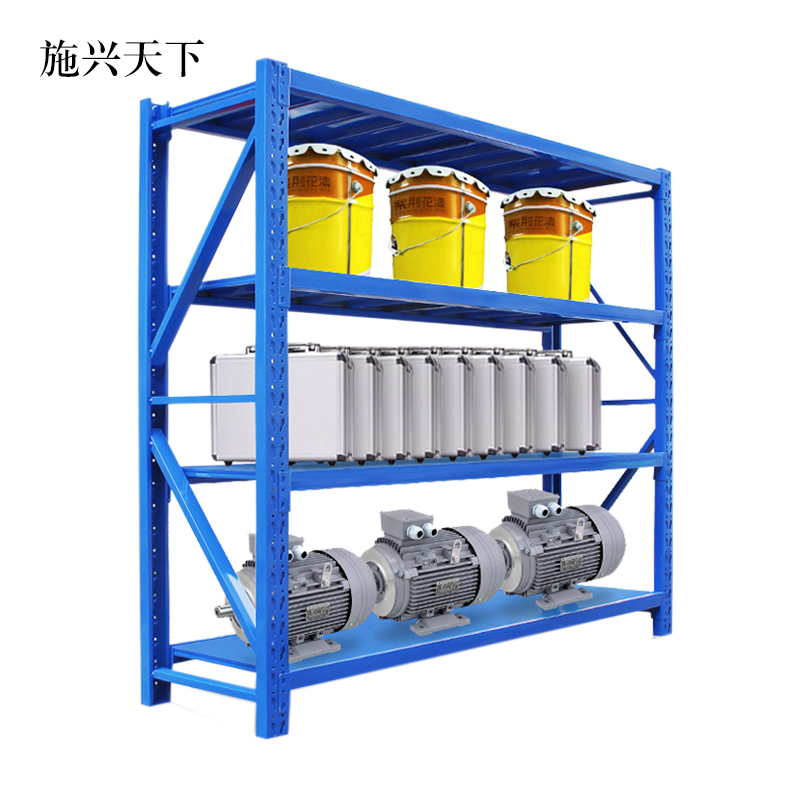 施兴天下承重200kg货架置物架钢制货架蓝色主架长200宽60高200CM高清大图