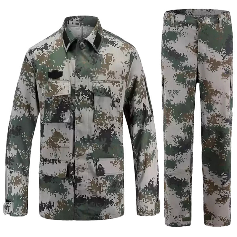07迷彩服套装男夏季长袖学生军训服劳保工作服林地作训服夏令营工地