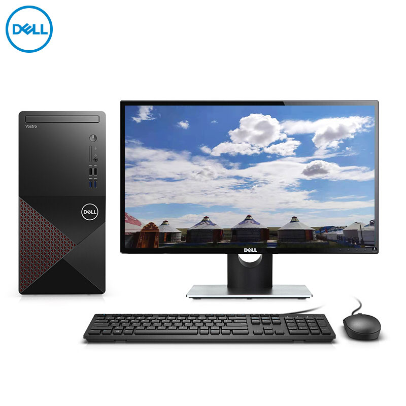 戴尔(DELL)成就3890 英特尔酷睿i3 商务办公家用娱乐台式机电脑定制 (i3-10105 8GB 1TB 集显 无光驱)23.8英寸屏