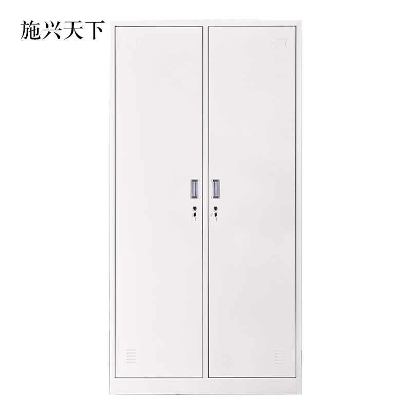 施兴天下加厚二门钢制更衣柜员工柜铁皮职工储物柜带锁存包柜鞋柜