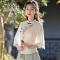 7052白色上衣 M 汉服女中国风大码仙气禅意茶服复古唐装上衣夏民国改良旗袍两件套