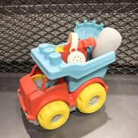 DZQ 儿童帆船沙滩工程车套装宝宝玩沙桶装玩具幼儿园宝宝小孩玩沙子戏水工具 黄色工程车6件套