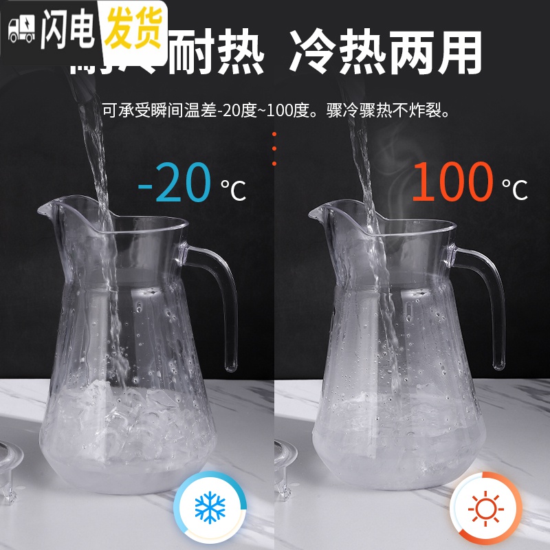 三维工匠果汁壶塑料扎壶凉白开超大容量冷水瓶装水茶壶锤纹容器泡柠檬家用 1500斜口壶加厚凉水壶高清大图