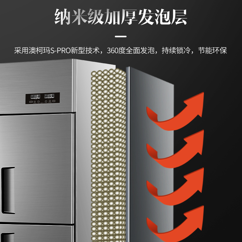 澳柯玛(AUCMA)VCF-900HT四门冰箱商用冰柜不占地双温冷藏冷冻厨房酒店4开立式高清大图