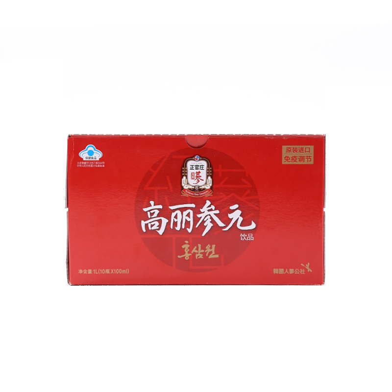 正官庄(Korean Red Ginseng)高丽参元饮料100ml*10瓶 韩国原装进口 六年根人参饮料 韩国人参