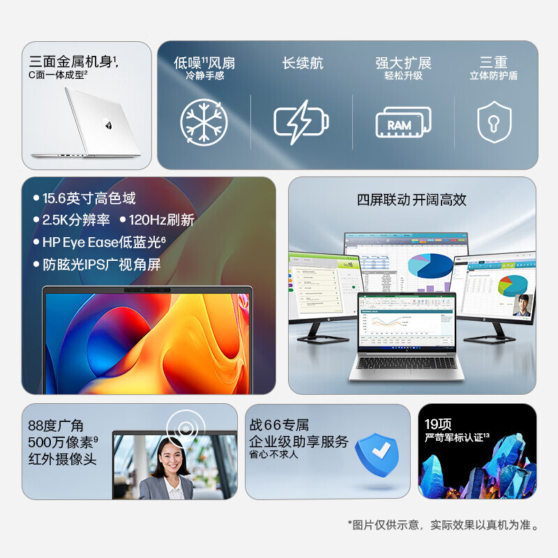 惠普(HP)战66六代7Z8K5PC 15.6英寸商务办公本网课学习定制高性能轻薄本笔记本电脑(13代i5-1340P 16G内存 512G固态 2.5K高色域屏 120HZ高刷)