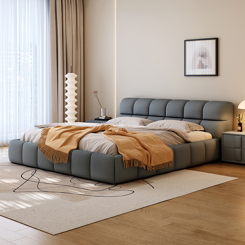 5m极简布艺床欧式大床现代简约软包卧室家具床婚床