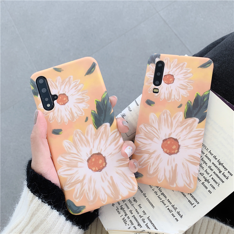 ins油画菊华为nova5pro/6手机壳P30/p20pro/P40荣耀20s/V30/8x/9x/10美术生n真智力