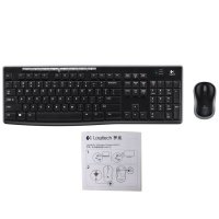 罗技(Logitech)MK270 无线键鼠套装USB接口光电家用游戏商务办公防泼溅台式机笔记本通用便携鼠标键盘 黑色