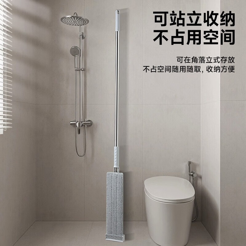 茶花 232001平板拖把免手洗一拖净干湿两用懒人拖地神器大号拖布墩布36cm高清大图