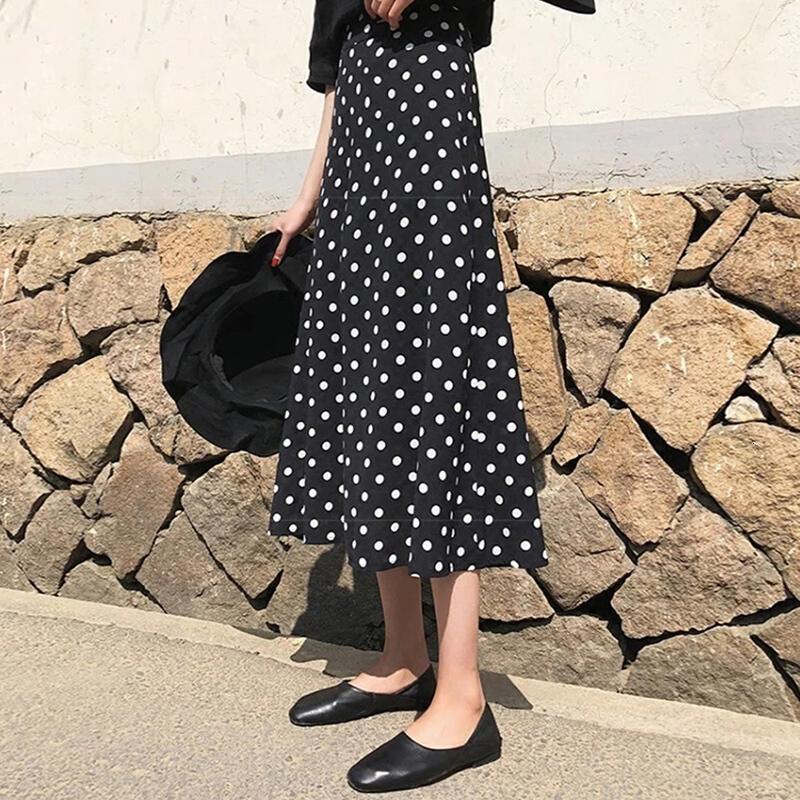 大码女装半身裙洋气胖mm女夏装2018新款波点中长款宽松裙子胖淼淼图片色