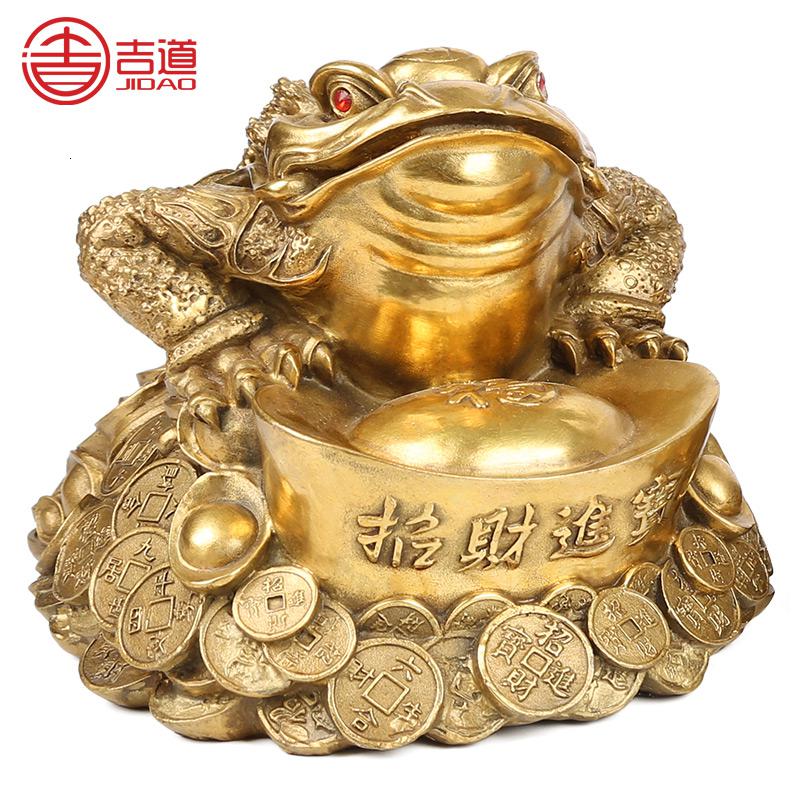 美帮汇金蟾摆件八卦三足金蟾大号铜金蟾摆件寓意礼品高清大图
