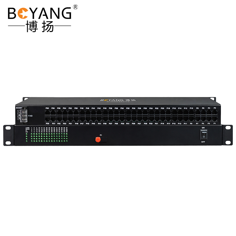 博扬(BOYANG)数字电话光端机 60路电话 RJ11接口 FC双纤机架式单电源 1对价 BY-60P