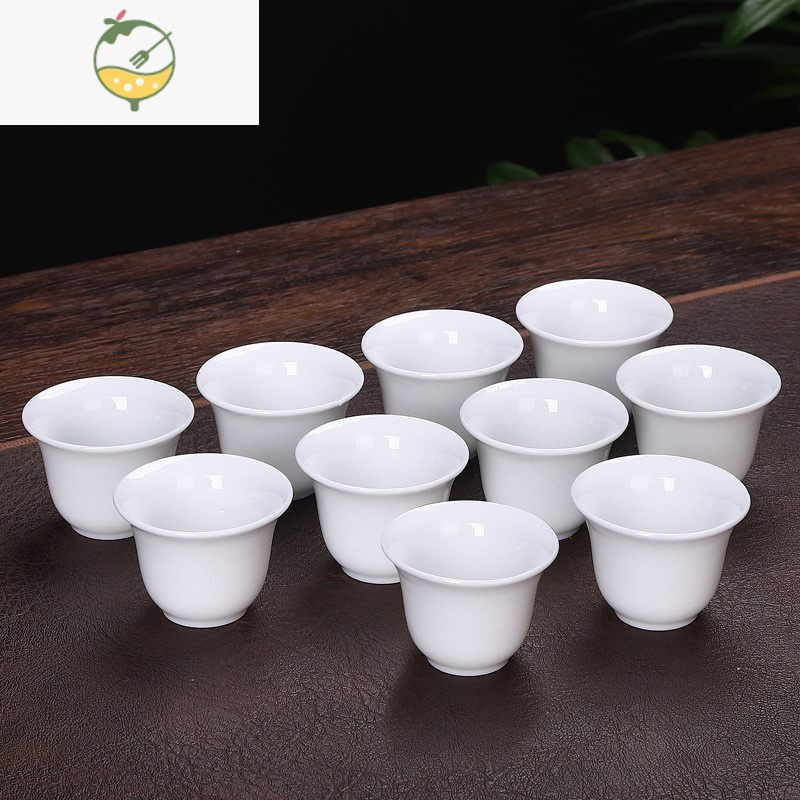 yicheng白酒杯家用陶瓷祭祀三钱杯酒杯白瓷白酒酒盅一口杯供奉小酒杯6
