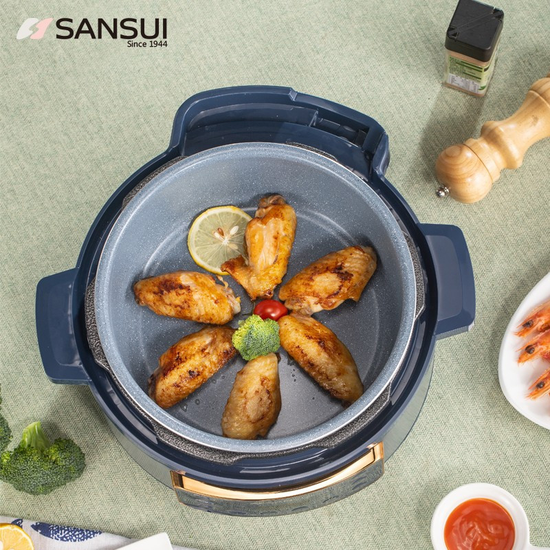 SANSUI山水 LB-01H电压力锅(SY-35D29) 智能3L压力锅 宝石蓝高清大图