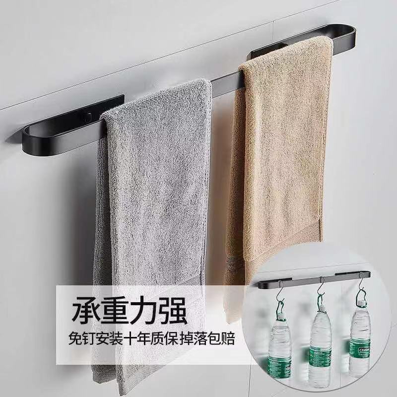 银色 特厚单人款[可做毛巾架] 浴室拖鞋架壁挂免打孔卫生间收纳神器厕所沥水挂架墙上门后置物架