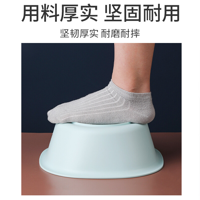 茶花(CHAHUA)洗脸盆34cm大号加厚抗菌洗脚盆洗衣盆塑料盆子水盆方形洗菜盆 201002高清大图