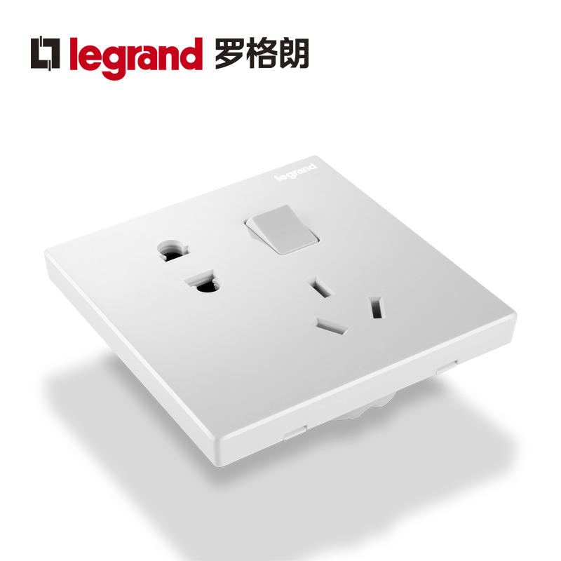 罗格朗(Legrand)开关插座面板仕典逸景白色86型带开关五孔二三插5孔家用按照墙壁电源插座