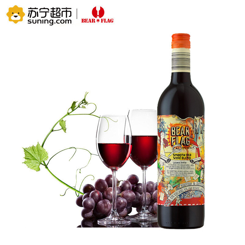 熊旗TM加州柔顺混酿红葡萄酒 750ml 单支装