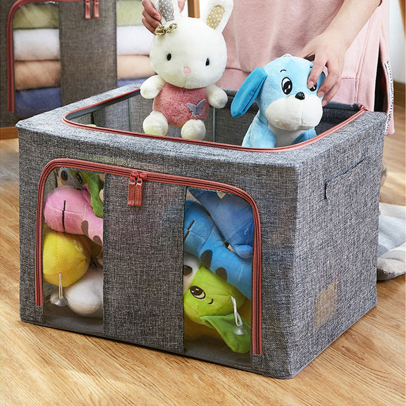 哲计折叠亚麻整理收纳箱2件套 SN-M02B