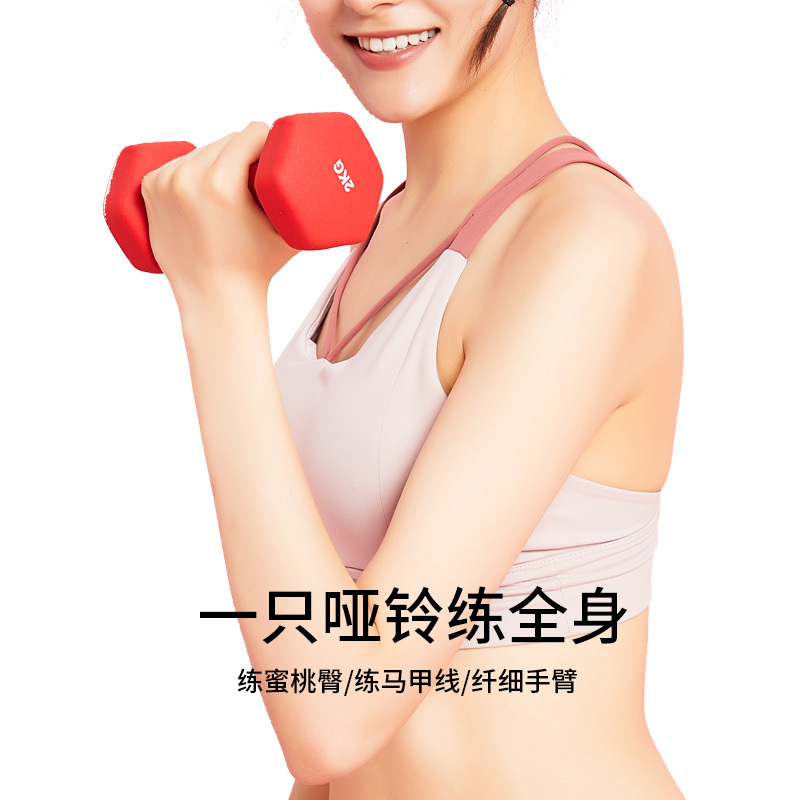 GAVAN伽梵哑铃健身男士家用器材练臂肌儿童小哑铃浸塑女士六角哑铃实心铸铁