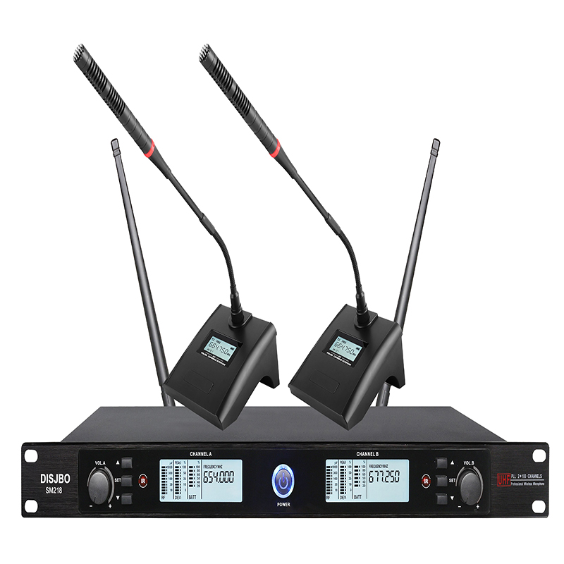 迪玠宝(DISJBO)SM218一拖二无线会议麦克风 会议室 酒店 礼堂 防啸叫麦克风