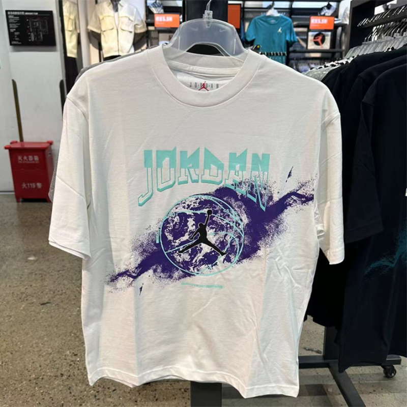 NIKE耐克短袖T恤JORDAN运动休闲针织圆领男装FB7446-100 D