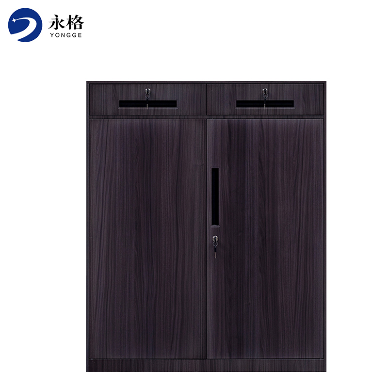 永格钢制文件柜仿木纹资料柜储物柜铁皮柜带锁抽屉式办公室打印机柜子