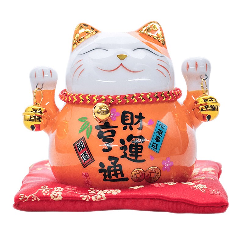 猫存钱罐家用摆件开业客厅小号储蓄收银台创意陶瓷日本发财猫 三维工匠 4.5小粉猫猫高清大图
