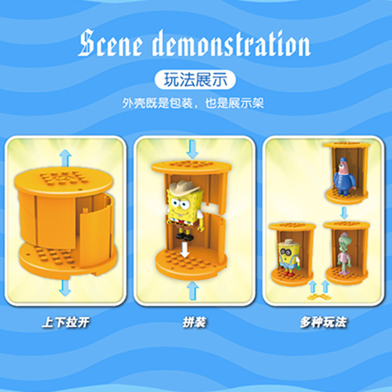 海绵宝宝派盲盒手办大星蟹老板章鱼哥公仔玩具周边收藏玩偶男孩(一只装随机发无包装)
