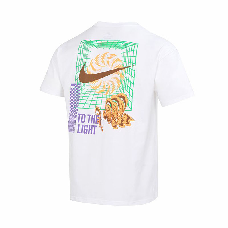 nikelogo印花运动圆领短袖t恤男款白色fb9787100