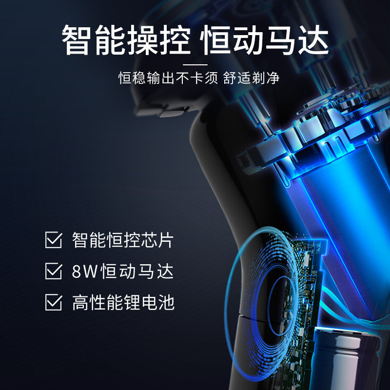 超人SID男士超人三头剃须刀RS357电动剃须刀旋转3D贴面高效清洁胡须修剪器便携干用轻巧设计高清大图