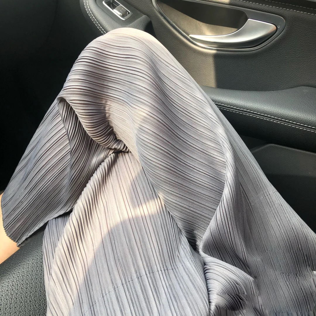 yibusheng三宅一生~褶皱裤女百褶夏季薄款风琴裤九分小脚裤显瘦休闲裤