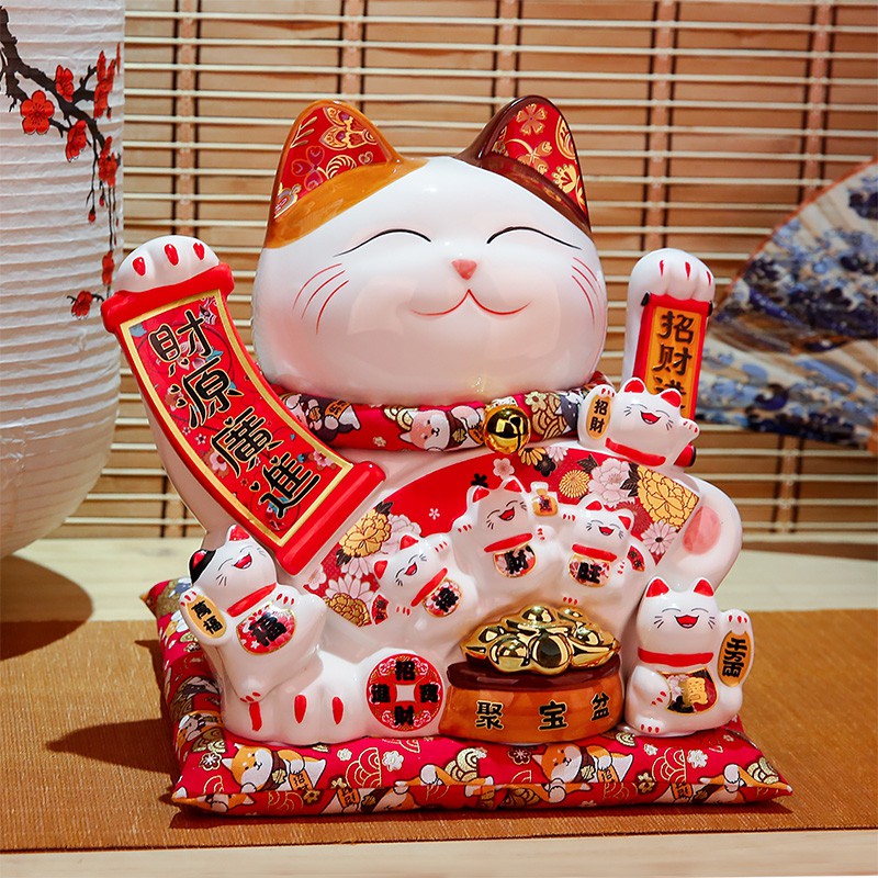 吉满堂 猫摆件开业 店铺礼品收银台家居装饰自动招手电动摇手 三维工匠 [新款]27cm高财源滚滚来猫高清大图