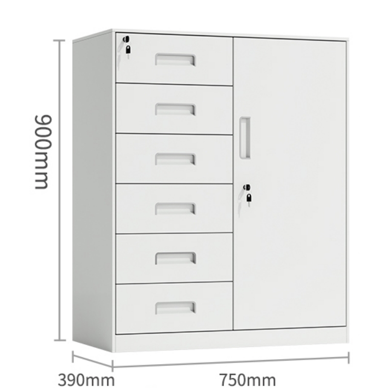 智叶舟矮柜六斗一门750*390*900mm台高清大图