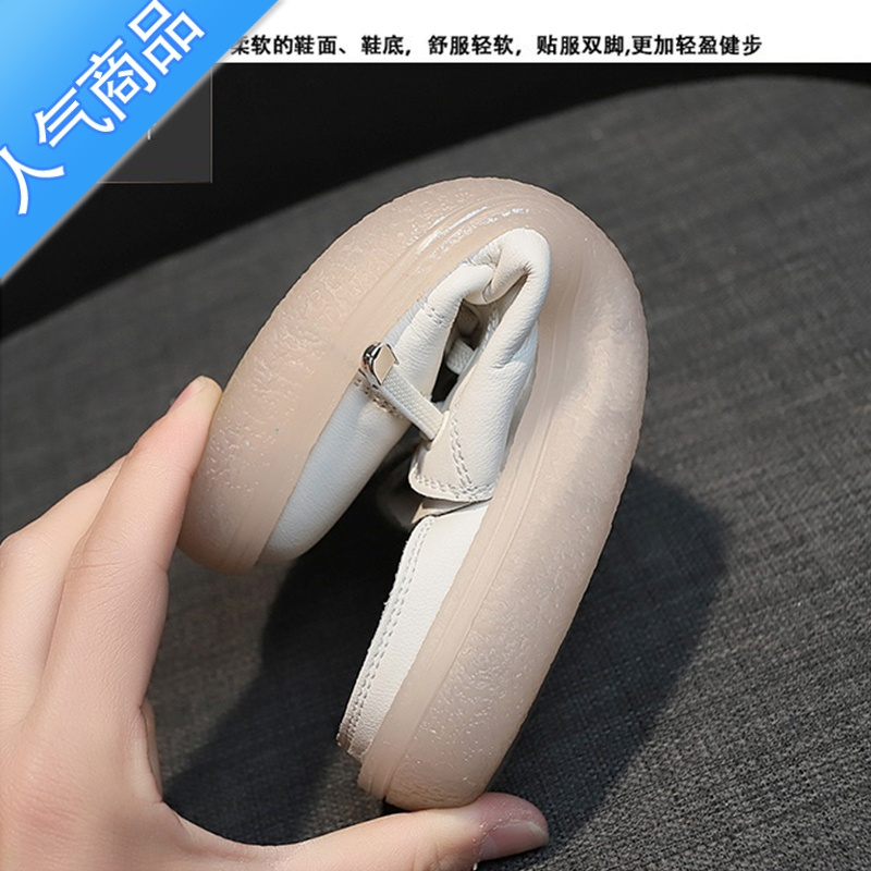 SUNTEK包头半拖鞋女无后跟小白鞋2023年新款女春季百搭网红一脚蹬懒人鞋