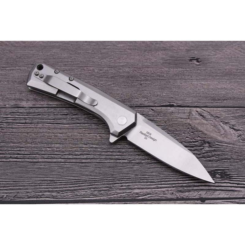 折叠刀锋利d2钢小刀 军工折刀钢柄折刀 户外防卫折叠刀 户外野外求生