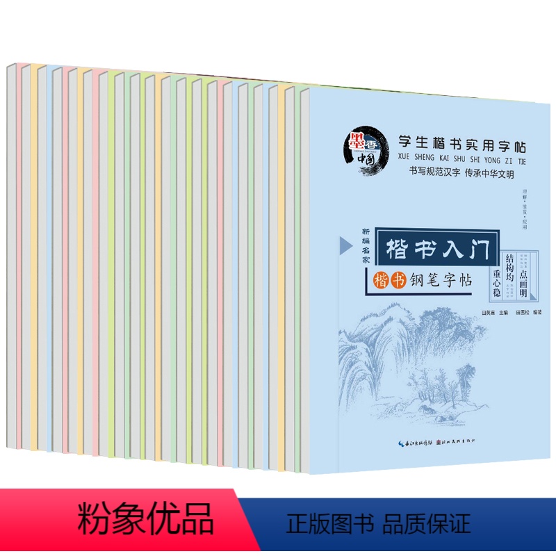 [正版]学生楷书实用字帖全套20册儿童钢笔楷书练字板速成秘籍 田英章硬笔楷书字帖常用字名人名言 钢笔字实用字帖三年级钢