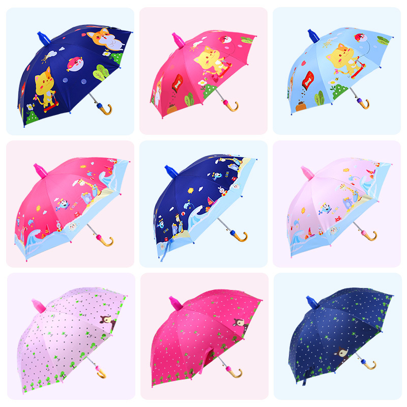 儿童雨伞女童宝宝幼儿园小朋友长柄伞小孩学生男轻便上学雨具伞