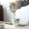 苏氏陶瓷(SUSHI CERAMICS)日式功夫茶具 青灰山茶杯陶瓷茶具 家用泡茶盖碗敬茶杯茶具礼盒装