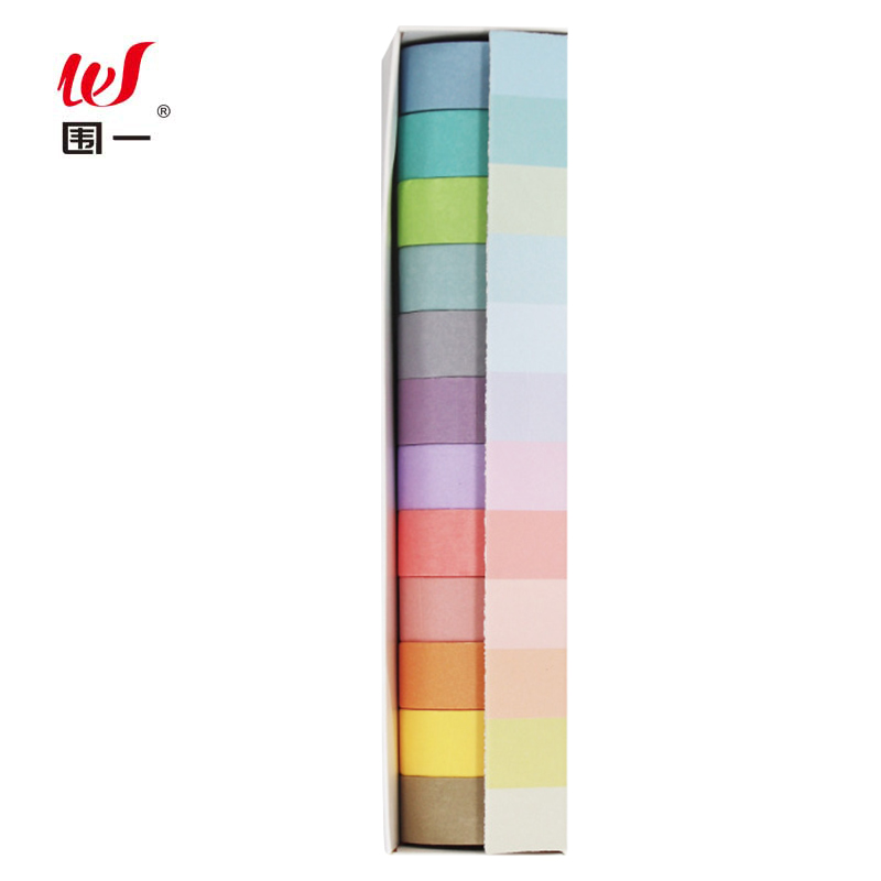 围一 彩色纸胶带 长2M*宽15MM-12色 卷高清大图